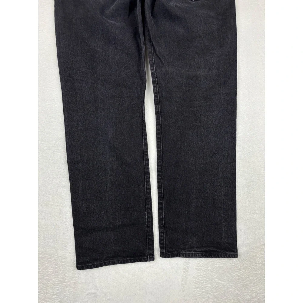 Levis 501 Mens 38x29 Jeans Fuzzy Black Washed Denim Grungy Fade